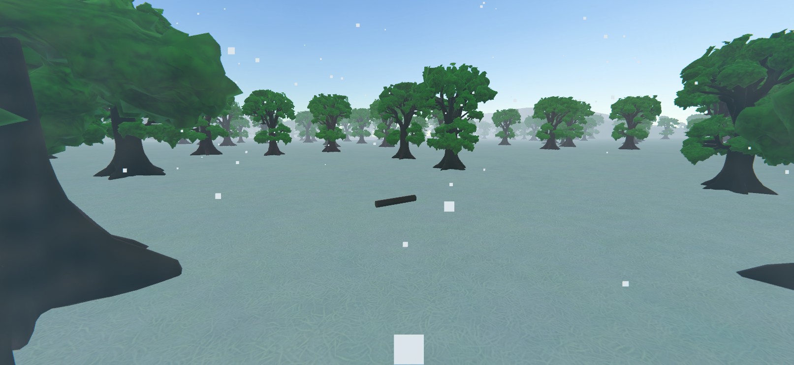 Worldis winter forest scene with snow falling among trees